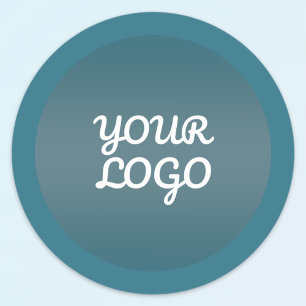 Uw logo & moderne bewerkbare kleur ombre met rand ronde sticker