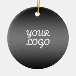 Uw logo & moderne donkergrijze bewerkbare kleur om keramisch ornament