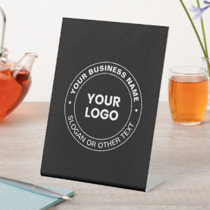 Uw Logo   Moderne Opgelate Tekst & Elementen  Reclamebord Met Voetstuk