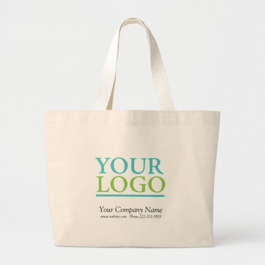 Uw Logo, naam en website. Grote Tote Bag (Voorkant)