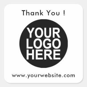 Uw Logo, naam en website Promo Classic Round Clas Vierkante Sticker