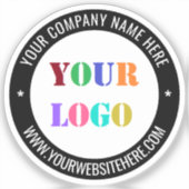 Uw Logo Naam Website en Kleuren Stempel Sticker (Voorkant)