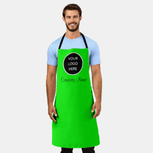 Uw Logo Neon Green Elegant Yellow Business Schort