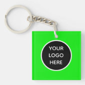 Uw Logo Neon Green Elegant Yellow Business Sleutelhanger (voorkant)