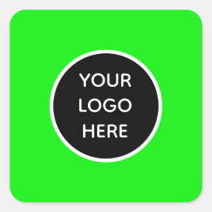 Uw Logo Neon Green Elegant Yellow Business Vierkante Sticker