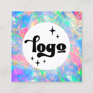 Uw logo Neon Opal Square visitekaartje