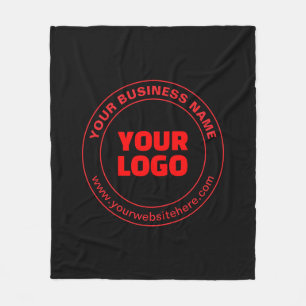 Uw logo of afbeelding & bewerkbare tekst, rood of fleece deken