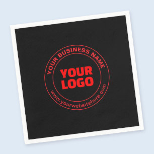Uw logo of afbeelding & bewerkbare tekst, rood of servet