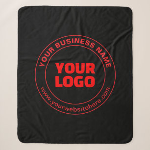 Uw logo of afbeelding & bewerkbare tekst, rood of sherpa deken