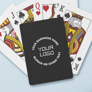 Uw logo of afbeelding & bewerkbare tekst Zwart & Pokerkaarten