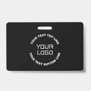 Uw Logo of Afbeelding en bewerkbare tekst   Zwart  Badge