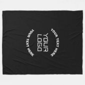Uw Logo of Afbeelding en bewerkbare tekst | Zwart  Fleece Deken (Voorkant (Horizontaal))