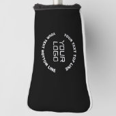 Uw Logo of Afbeelding en bewerkbare tekst | Zwart Golfheadcover (Draai 90)