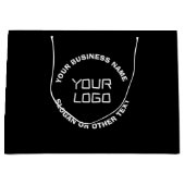 Uw Logo of Afbeelding en bewerkbare tekst | Zwart Groot Cadeauzakje (Voorkant)