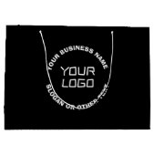 Uw Logo of Afbeelding en bewerkbare tekst | Zwart Groot Cadeauzakje (Achterkant)