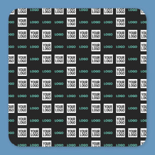 Uw Logo of Afbeelding   Zig Zag patroon met twee a Vierkante Sticker