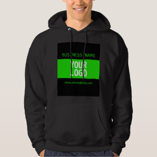 Uw Logo of Afbeelding   Zwart en helder groen Hoodie