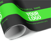 Uw logo of afbeelding | Zwart & Helder groen Cadeaupapier (Rol Hoek)