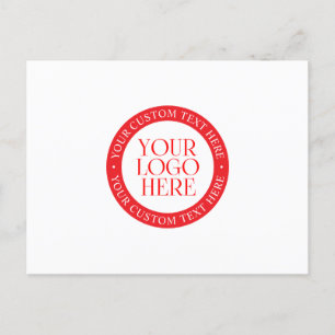 Uw Logo of een ander Afbeelding   Kerst Wit & Rood Briefkaart