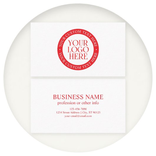 Uw Logo of een ander Afbeelding | Kerst Wit & Rood Visitekaartje