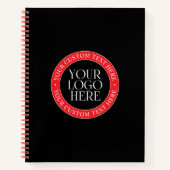 Uw Logo of een ander Afbeelding | Zwart Rood & Wit Notitieboek (Voorkant)