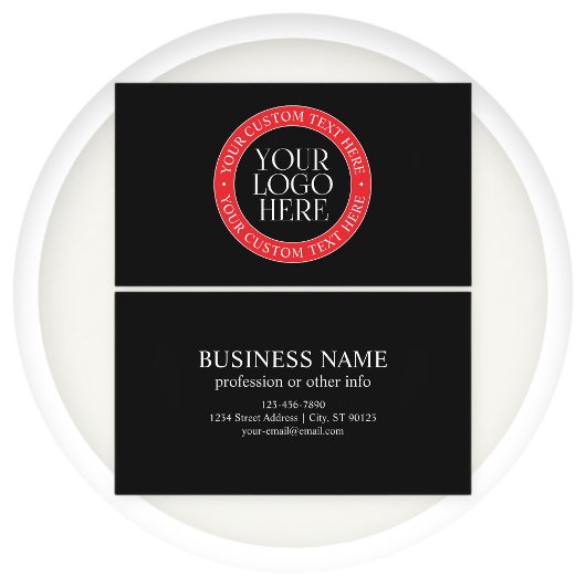 Uw Logo of een ander Afbeelding | Zwart Rood & Wit Visitekaartje