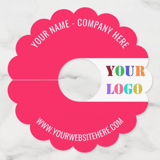 Uw Logo- of Fototekst en kleuren Label van glas (Achterkant)