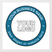 Uw logo of ontwerp & aanpasbare cirkeltekst raamsticker (Vel)