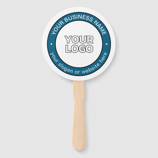 Uw Logo of ontwerp en  circulaire tekst Handwaaier (Voorkant)