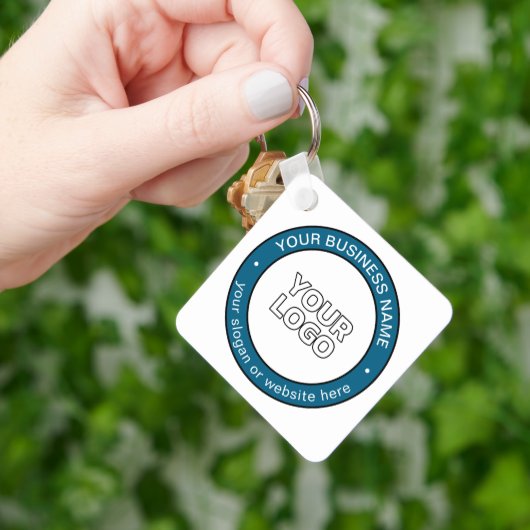Uw Logo of ontwerp en  circulaire tekst Sleutelhanger (Hand)