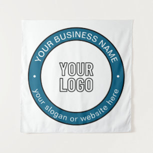 Uw Logo of ontwerp en circulaire tekst Wandkleed