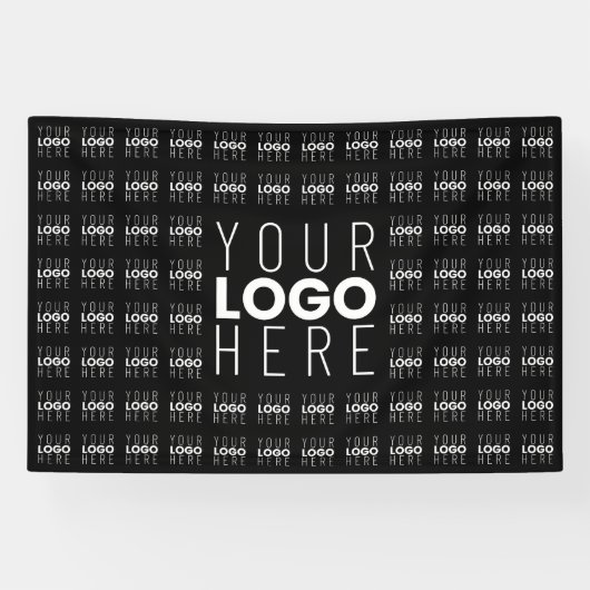 Uw logo of tegelpatroon met groot logo in het midd spandoek (Horizontaal)