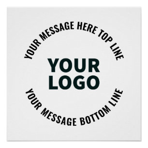 Uw logo-ontwerp of afbeelding Vet bewerkbare tek Perfect Poster