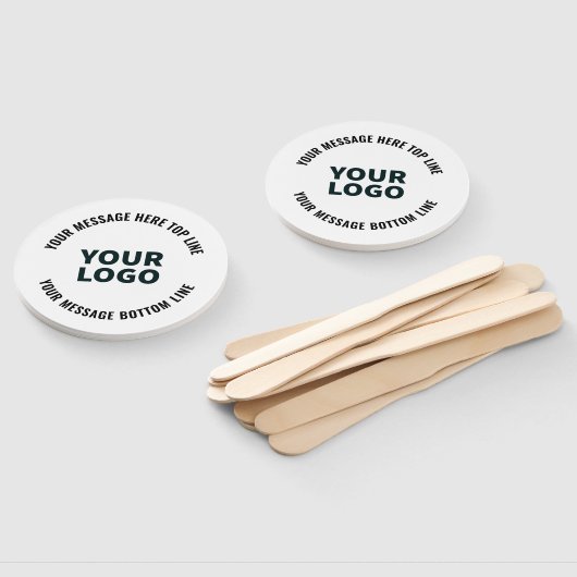 Uw Logo-ontwerp of -Afbeelding | Vetgedrukte bewer Handwaaier (Niet-gemonteerd)