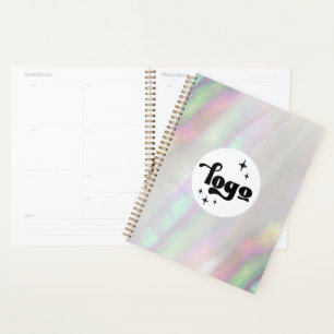 Uw logo op abstracte achtergrond shell geïnspireer planner