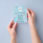 uw logo op de achtergrond van de optische steentex flyer (Hand)