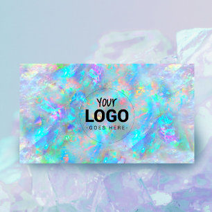 uw logo op een door opal geïnspireerde textuur visitekaartje