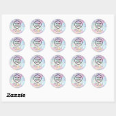 Uw logo op faux glitter opal ronde sticker (Vel)