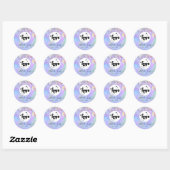 Uw logo op faux glitter opal ronde sticker (Vel)