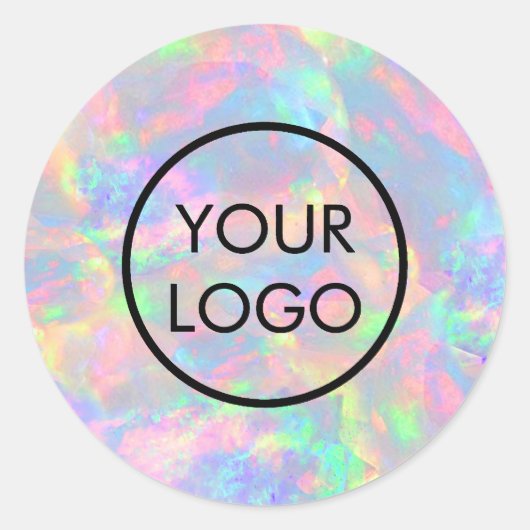 Uw logo op pastel opal classic ronde sticker (Voorkant)