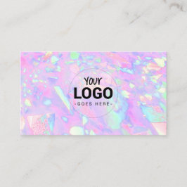 Uw logo op roze opaal geïnspireerde textuur visitekaartje