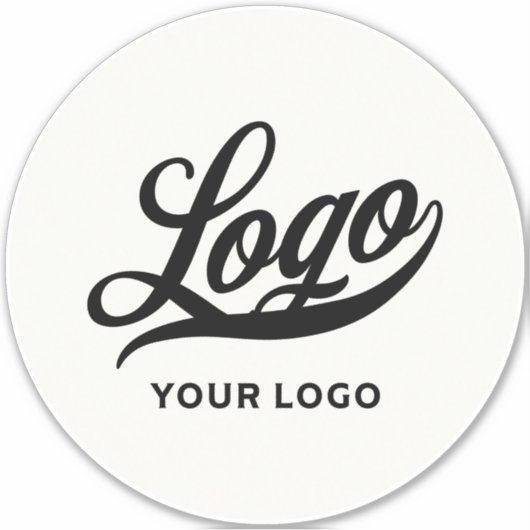 Uw Logo op witte cirkel koel- en wasgoed Sticker (Voorkant)