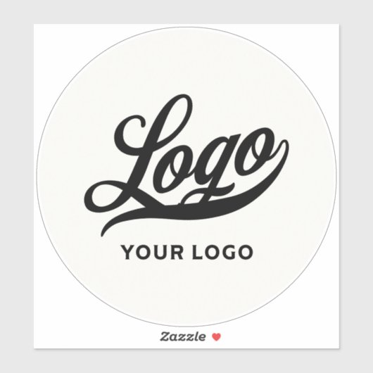 Uw Logo op witte cirkel koel- en wasgoed Sticker (Vel)