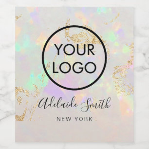 Uw logo op witte opaal wijn etiket