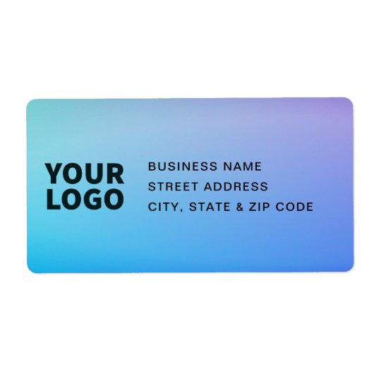 Uw Logo | Paarse Blauwe Groene Ombre Etiket (Voorkant)