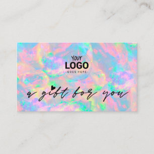 Uw logo Pastel Opal Texture Cadeaubon Visitekaartje