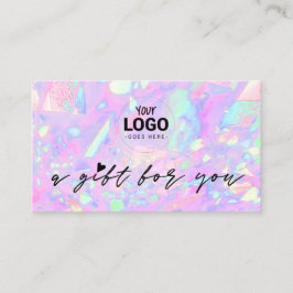 Uw logo Pink Opal geïnspireerd cadeaubon Visitekaartje