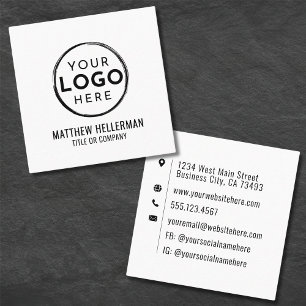 Uw Logo Professioneel Minimalistisch Vierkante Visitekaartje