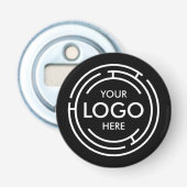 Uw Logo Promotie Zwart Button Flesopener (Voorkant)