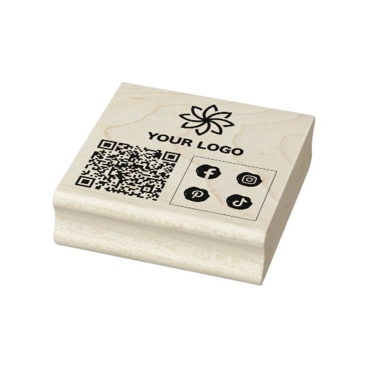 Uw Logo QR Code Custom Business Rubberstempel Rubberstempel (Stempel)